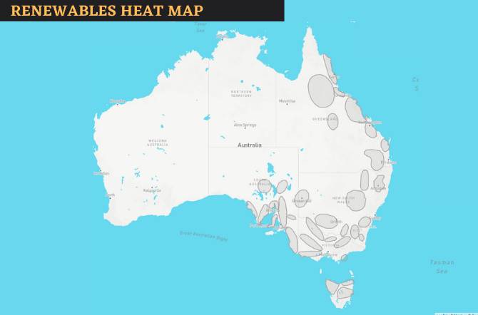 renewable energy heat map Australia's Renewable Energy Zones