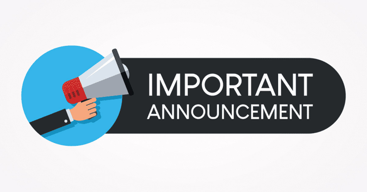 Important Announcement